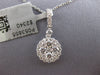 ESTATE .70CT DIAMOND 18KT WHITE GOLD 3D CLUSTER ROUND CLASSIC FLOATING PENDANT