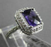 ESTATE LARGE 4.96CTW DIAMOND & AAA AMETHYST 14KT WHITE GOLD 3D HALO FUN RING
