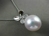 ESTATE LARGE .07CT DIAMOND 14KT WHITE GOLD AAA SOUTH SEA PEARL BUTTERFLY PENDANT