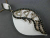 ESTATE 1.28CT BLACK DIAMOND & WHITE AGATE 14K ROSE GOLD MULTI HEART LEAF PENDANT