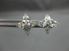 ANTIQUE 1.13CT ROUND & PEAR CUT DIAMOND 14KT WHITE GOLD CLUSTER EARRINGS #17126