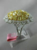 GIA LARGE 7.42CT WHITE & INTENSE YELLOW DIAMOND 18K 2 TONE GOLD 3D COCKTAIL RING