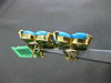 ESTATE LARGE .20CT DIAMOND & AAA TURQUOISE 18KT YELLOW GOLD 3D FILIGREE EARRINGS