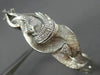 ANTIQUE WIDE .22CT OLD MINE DIAMOND 14KT WHITE GOLD SWIRL BANGLE BRACELET #22146