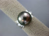 ESTATE .75CT DIAMOND & AAA TAHITIAN PEARL PLATINUM ROUND & PEAR SHAPE LOVE RING