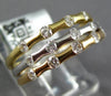 ESTATE WIDE .60CT DIAMOND 18K TRI COLOR GOLD 3D ETOILE BAMBOO STACKABLE FUN RING
