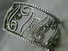 ESTATE WIDE 5.30CT DIAMOND 14K BLACK GOLD 3D FILIGREE MULTI LEAF BANGLE BRACELET