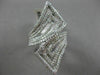 ESTATE 1.26CT DIAMOND 14KT WHITE GOLD 3D MULTI ROW RECTANGULAR FILIGREE FUN RING