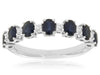1.81CT DIAMOND & AAA SAPPHIRE 14KT WHITE GOLD 3D OVAL & ROUND ANNIVERSARY RING