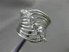 ESTATE LARGE .66CT DIAMOND 18K WHITE GOLD MULTI ROW SHARED PRONG ETOILE FUN RING