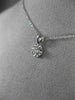 ANTIQUE .07CT OLD MINE DIAMOND 14K WHITE GOLD 3D CLASSIC SOLITARE PENDANT #21936