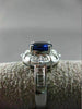ESTATE 2.56CT DIAMOND & EXTRA FACET SAPPHIRE 18K WHITE GOLD OVAL ENGAGEMENT RING