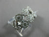 ESTATE WIDE 1.24CT DIAMOND 18KT WHITE GOLD 3D MULTI FLOWER FILIGREE FUN RING VVS