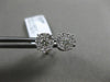 ESTATE .64CT DIAMOND 18K WHITE GOLD 3D SOLITAIRE HALO CLUSTER STUD EARRINGS F/G