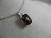 ESTATE 1.11CT DIAMOND & AAA GARNET 14KT WHITE GOLD 3D CUSHION FLOATING PENDANT