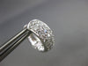 ESTATE WIDE .37CT DIAMOND 18KT WHITE GOLD 3D CLASSIC MULTI ROW HUGGIE EARRINGS