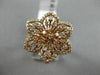 ESTATE LARGE .68CT DIAMOND 14KT ROSE GOLD 3D FLOWER STAR ETOILE FILIGREE RING