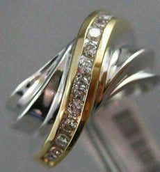 ESTATE .33CT DIAMOND 14K WHITE & YELLOW GOLD MULTI ROW CRISS CROSS INFINITY RING