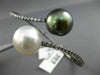 ESTATE LARGE 1.03CT DIAMOND AAA SOUTH SEA & TAHITIAN PEARL 18K BLACK GOLD BANGLE