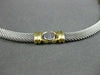 ESTATE WIDE & LONG 14KT WHITE & YELLOW GOLD MESH SCREW NECKLACE UNIQUE! #22677