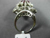 ESTATE EXTRA LARGE 6.30CT DIAMOND & AAA RUBY PLATINUM FLOWER OPEN FILIGREE RING