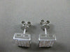 ESTATE 1.12CT DIAMOND SQUARE PRINCESS 14KT WHITE GOLD SCREW BACK EARRINGS #15743