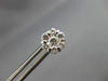 ESTATE 1.12CT DIAMOND 14K WHITE GOLD CLASSIC FLOWER CLUSTER STUD EARRINGS #22238