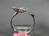 WIDE .73CT WHITE & PINK DIAMOND 18K WHITE & ROSE GOLD 3D ROUND CLUSTER FUN RING