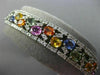ESTATE WIDE 22.37CT DIAMOND & AAA MULTI COLOR SAPPHIRE 14KT WHITE GOLD BRACELET