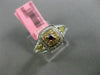 ESTATE GIA .44CT DIAMOND 18KT TRI COLOR GOLD 3D SQUARE HALO ENGAGEMENT RING
