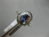 WIDE 1.16CT DIAMOND & AAA OVAL TANZANITE 14KT WHITE GOLD 3D HALO ENGAGEMENT RING