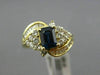 WIDE 1.67CT ROUND & BAGUETTE DIAMOND & SAPPHIRE 14KT YELLOW GOLD ENGAGEMENT RING