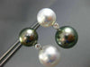 EXTRA LARGE .28CT DIAMOND AAA SOUTH SEA & TAHITIAN PEARLS 18KT GOLD 3D EARRINGS
