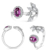 LARGE 1.52CT DIAMOND & AAA PINK SAPPHIRE 14KT WHITE GOLD MULTI SHAPE FLORAL RING