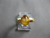 1.35CT DIAMOND & AAA CITRINE 14K YELLOW GOLD 3D OVAL & ROUND 3 STONE RING #27963