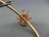 ESTATE LARGE 5.10CT DIAMOND & RUBY 14KT ROSE GOLD FLOWER CLASSIC BANGLE BRACELET