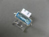 1.72CT DIAMOND & AAA BLUE TOPAZ 14KT WHITE GOLD 3D FILIGREE HALO ENGAGEMENT RING
