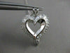 ESTATE 1.65CTW DIAMOND 14K WHITE GOLD OPEN 3D HEART PENDANT + CHAIN FG VVS #9889