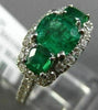 ESTATE WIDE 3.07CT DIAMOND AAA EMERALD & RUBY 14K WHITE GOLD 3D ANNIVERSARY RING
