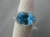 ESTATE 7.33CTW DIAMOND & AAA BLUE TOPAZ 14K WHITE GOLD FILIGREE HALO OVAL RING