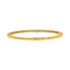 1.0CT DIAMOND 14KT YELLOW GOLD 3D CLASSIC MULTI BEAD CUFF TENNIS BANGLE BRACELET