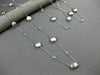 ESTATE LONG 1.20CT DIAMOND 14K WHITE GOLD 3D OVAL BY THE YARD MATTE FUN NECKLACE