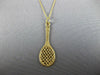 ESTATE 14KT YELLOW GOLD 3D CLASSIC HANDCRAFTED TENNIS RACKET FUN PENDANT #25061