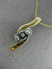 ESTATE LARGE .50CT DIAMOND 14KT TWO TONE GOLD JOURNEY THREE STONE PENDANT #21635