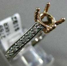 ESTATE .48CT DIAMOND 14KT 2 TONE GOLD 3D LUCIDA ROUND SEMI MOUNT ENGAGEMENT RING