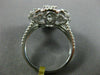 ESTATE LARGE 1.47CT DIAMOND 18K WHITE GOLD CLASSIC FLOWER HEART SHAPED LOVE RING