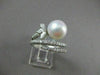ANTIQUE 1.10CT DIAMOND 10MM SOUTH SEA PEARL 14KT WHITE GOLD COCKTAIL RING #22918