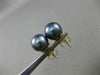 ESTATE AAA TAHITIAN GREY PEARL 14KT YELLOW GOLD 10mm FLORAL STUD EARRINGS #25130