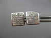 ESTATE 1.0CT DIAMOND 14KT WHITE GOLD 3D CLASSIC SQUARE PAVE STUD EARRINGS #19721