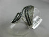 ESTATE MASSIVE 3.18CT WHITE & BLACK DIAMOND 14K WHITE GOLD 3D LEAF COCKTAIL RING